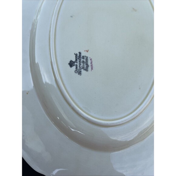 2pc England Crown Ducal Florentine ROSALIE serving Platter & Bowl Vegetable VTG - Picture 10 of 10